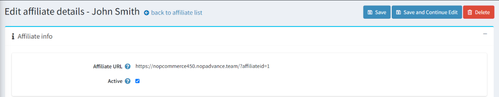 on customer affiliate edit affiliate details